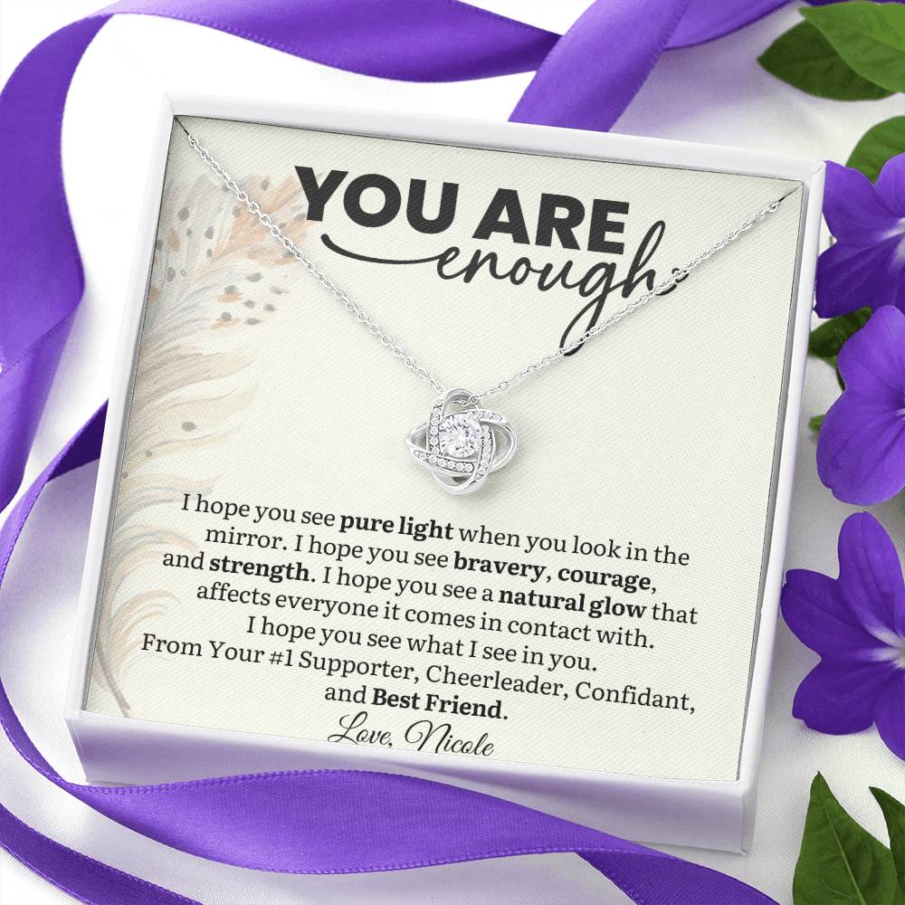 Custom Name You are Enough Necklace For Daughter