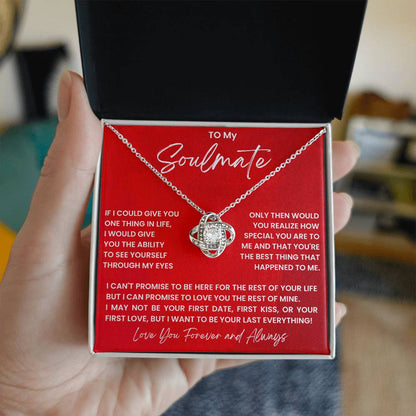 To My Soulmate Love Knot Necklace From Husband