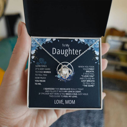 To My Daughter Heart Knot necklace