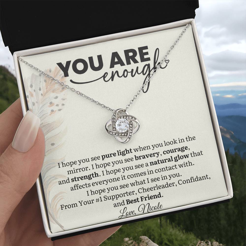 Custom Name You are Enough Necklace For Daughter