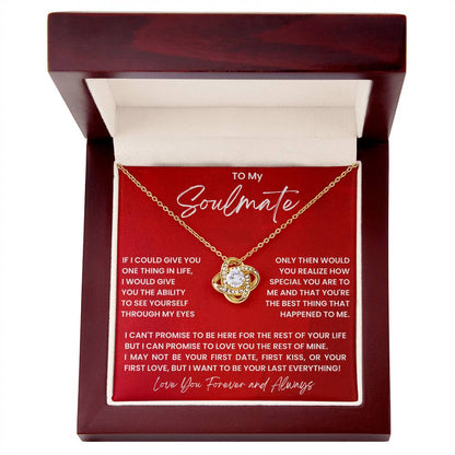 To My Soulmate Love Knot Necklace From Husband