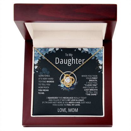 To My Daughter Heart Knot necklace
