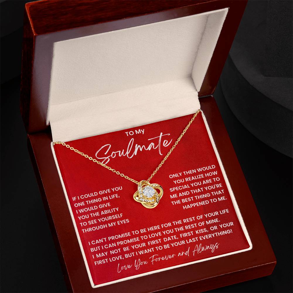 To My Soulmate Love Knot Necklace From Husband