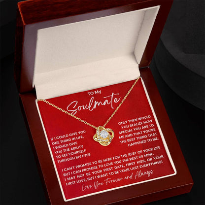 To My Soulmate Love Knot Necklace From Husband