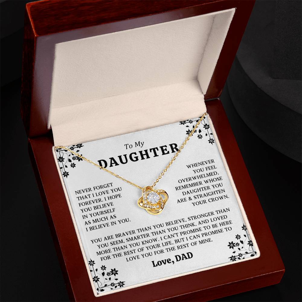 to My Daughter Love Knot Necklace Gift From Dad