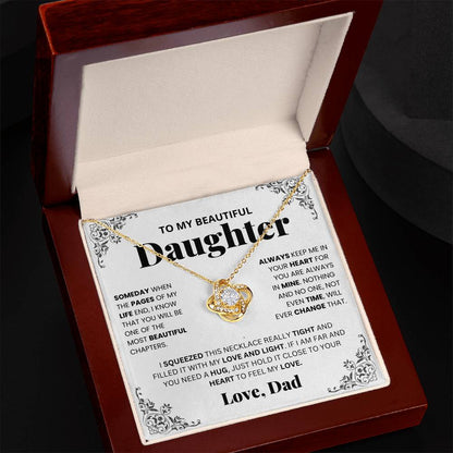 To My Daughter Love knot Necklace Gift From Dad