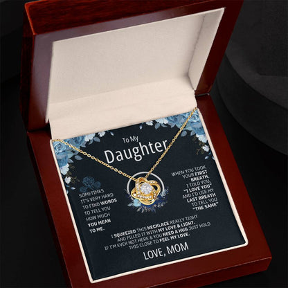 To My Daughter Heart Knot necklace