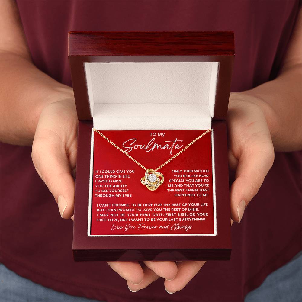 To My Soulmate Love Knot Necklace From Husband