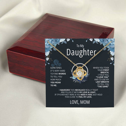 To My Daughter Heart Knot necklace