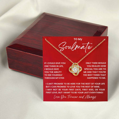 To My Soulmate Love Knot Necklace From Husband