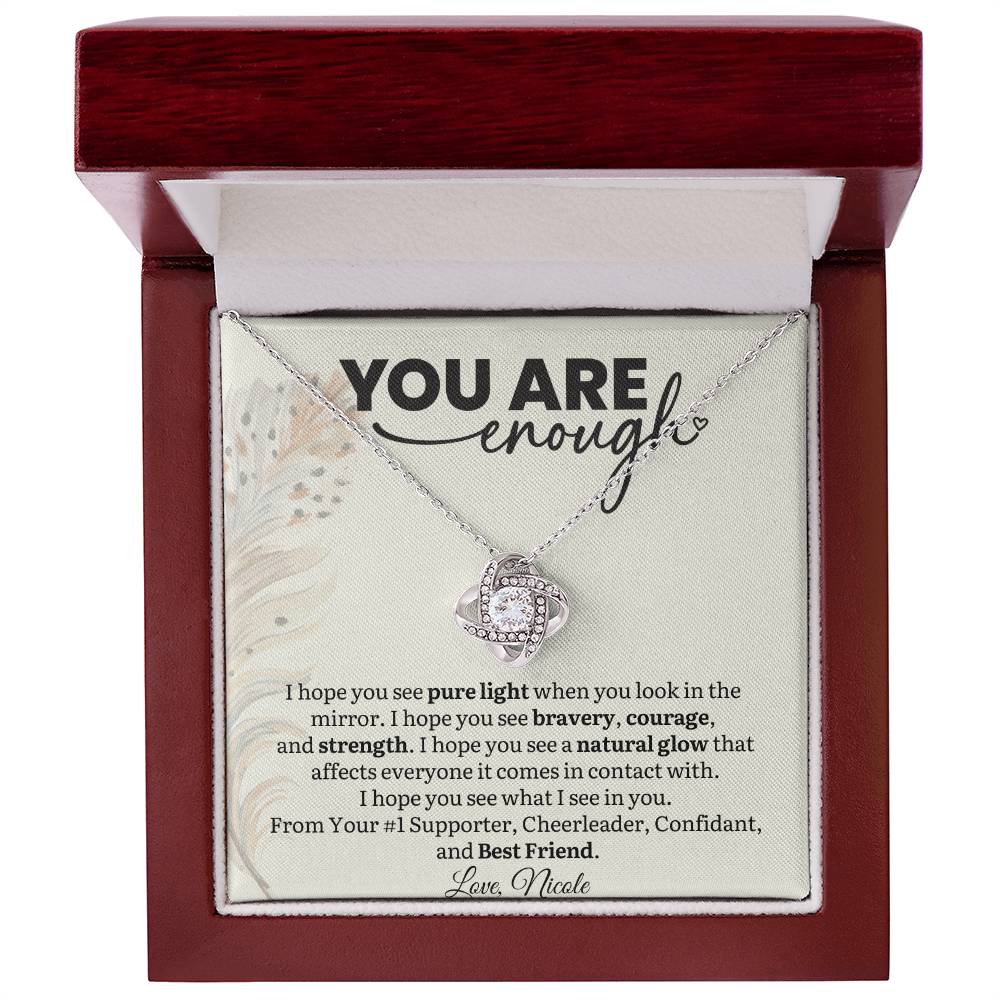 Custom Name You are Enough Necklace For Daughter