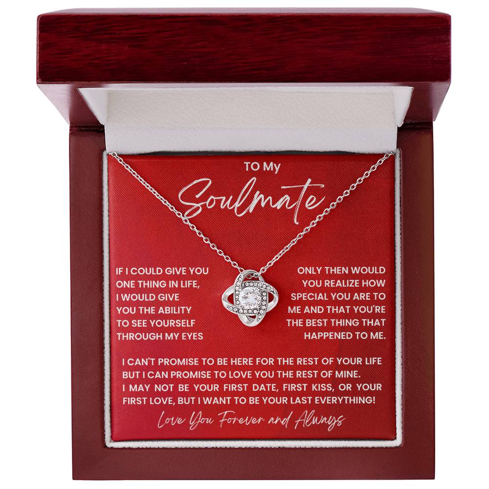 To My Soulmate Love Knot Necklace From Husband