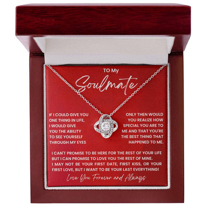 To My Soulmate Love Knot Necklace From Husband