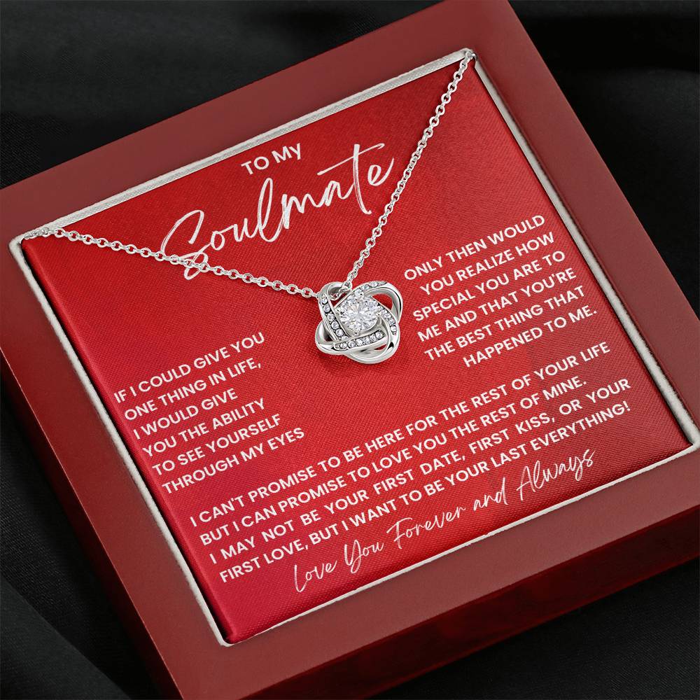 To My Soulmate Love Knot Necklace From Husband