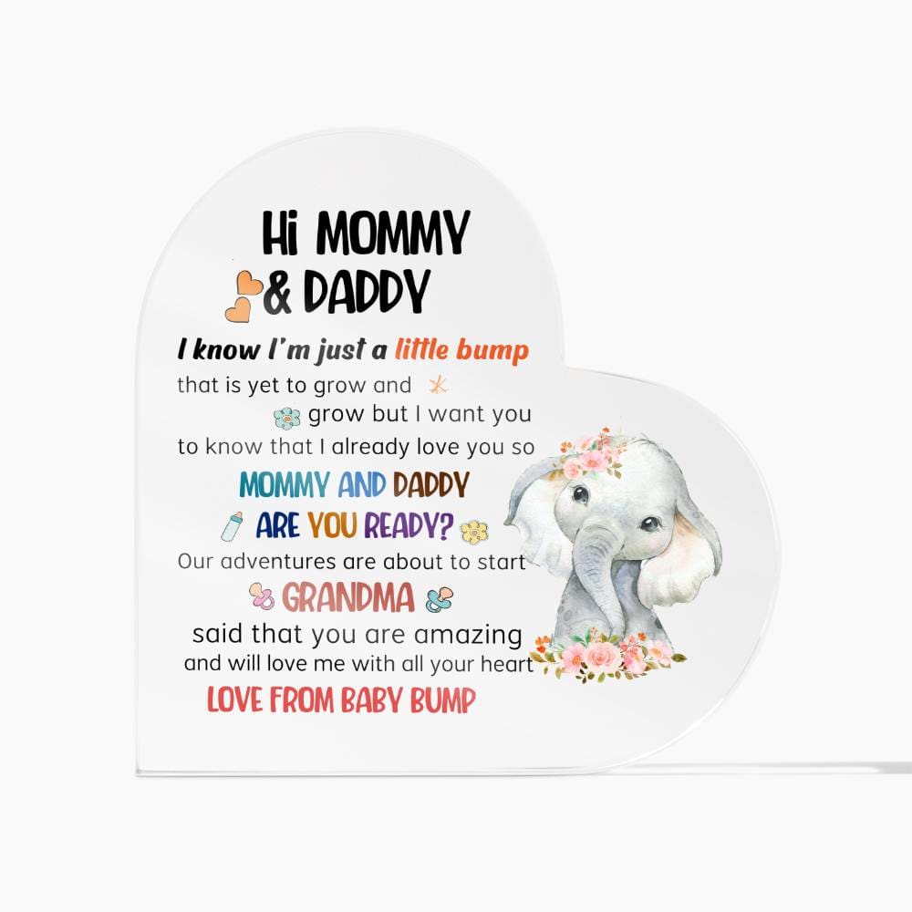 HI Mommy & Daddy Acrilic Plaque Gift for New Mom