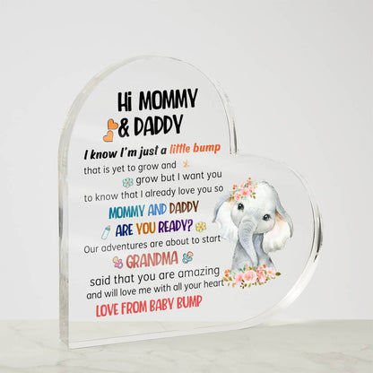 HI Mommy & Daddy Acrilic Plaque Gift for New Mom