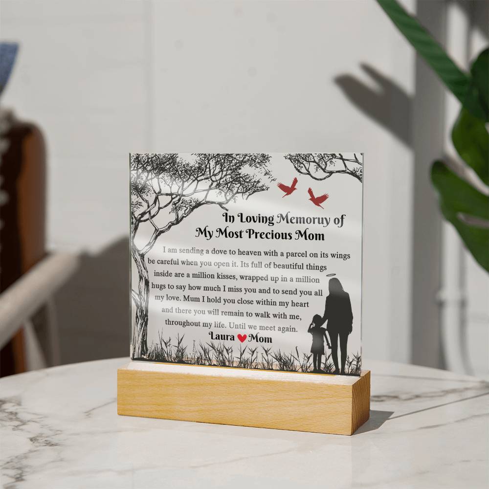 In Loving Memory Of Mom Acrylic Plaque Gift