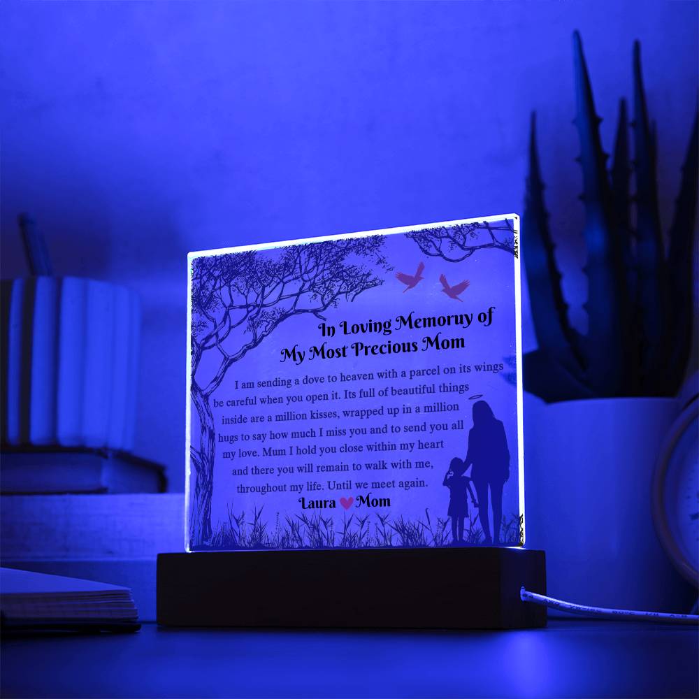 In Loving Memory Of Mom Acrylic Plaque Gift