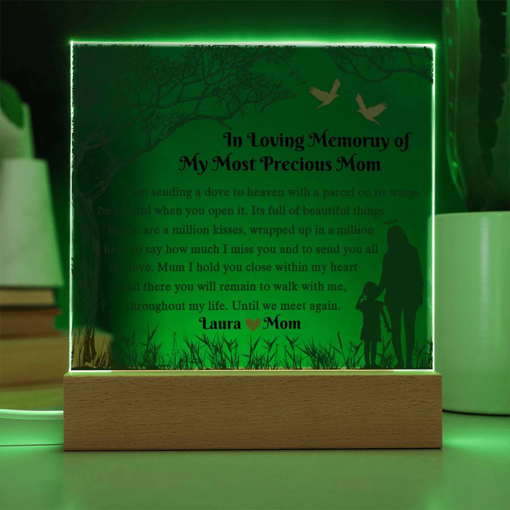 In Loving Memory Of Mom Acrylic Plaque Gift