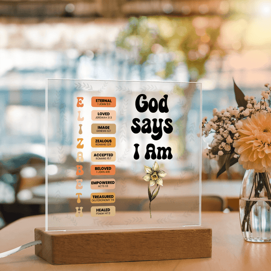God Says I Am Bible Verse Plaque Gift