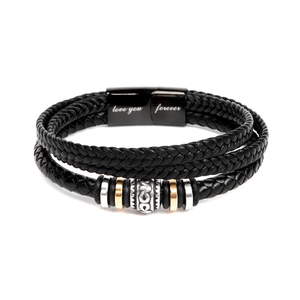 To My Men Black Leather Bracelet