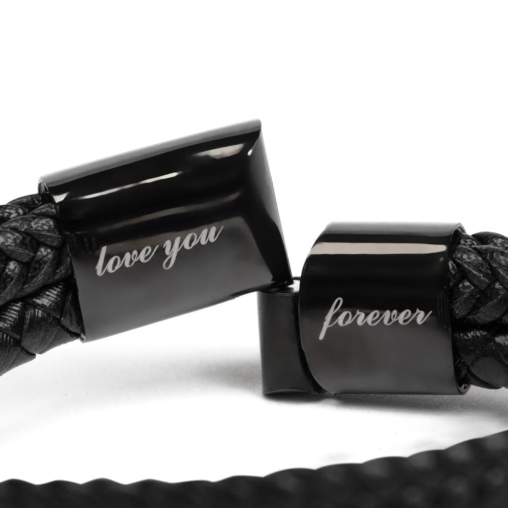 To My Men Black Leather Bracelet