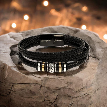 To My Son Leather Bracelet From Mom