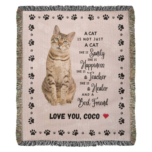Personalized Custom Cat name Blanket Gift