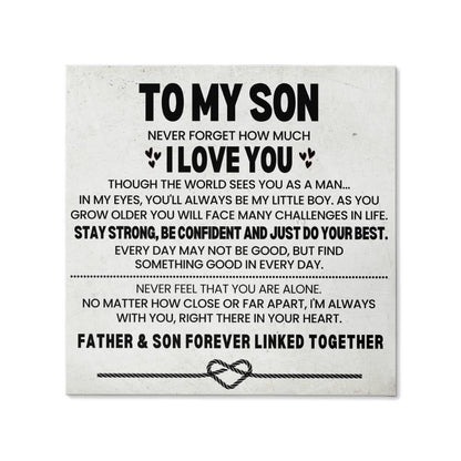 To My Son Wall Art Canvas From Dad