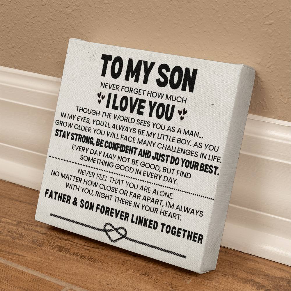 To My Son Wall Art Canvas From Dad