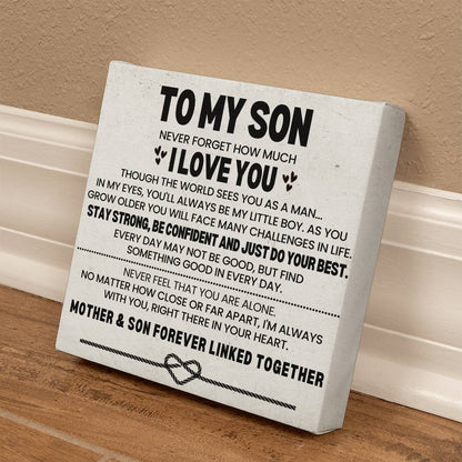 To My Son Canvas Wall Art Gift From Mom