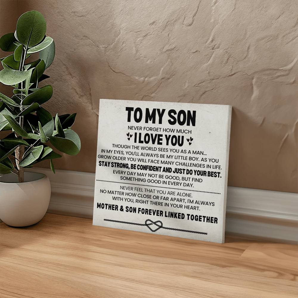 To My Son Canvas Wall Art Gift From Mom