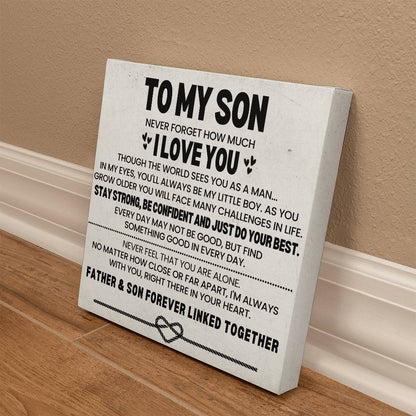 To My Son Wall Art Canvas From Dad