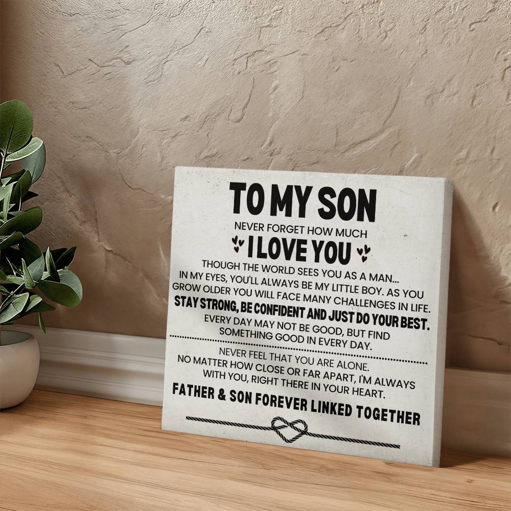 To My Son Wall Art Canvas From Dad