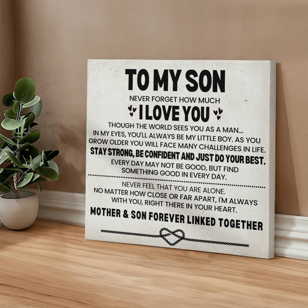 To My Son Canvas Wall Art Gift From Mom