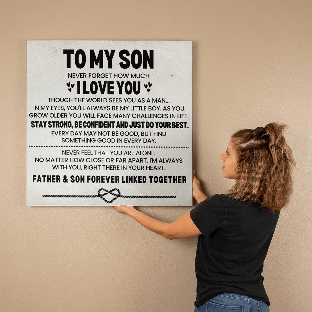 To My Son Wall Art Canvas From Dad