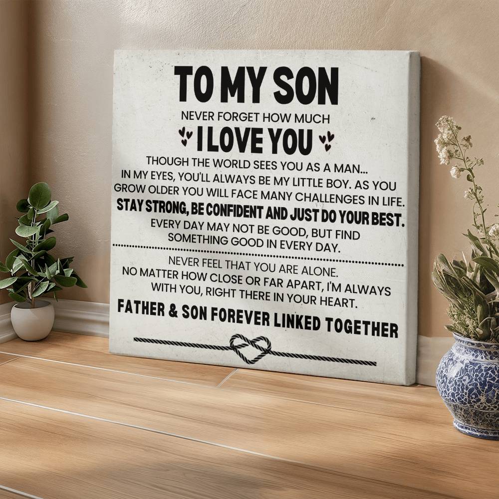 To My Son Wall Art Canvas From Dad