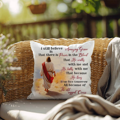 Jesus Indoor or Outdoor Pillow, Religious Christian Pillow,  Church Bible Verse Home Decor Gift, Disciple, Love ,Grace, Faith