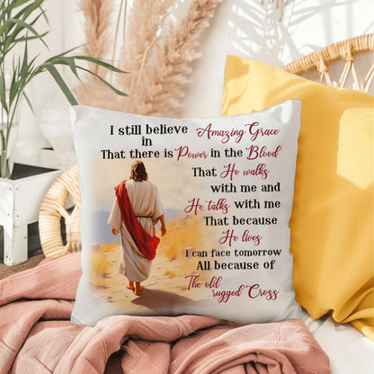 Jesus Indoor or Outdoor Pillow, Religious Christian Pillow,  Church Bible Verse Home Decor Gift, Disciple, Love ,Grace, Faith