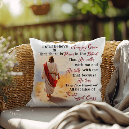 Jesus Indoor or Outdoor Pillow, Religious Christian Pillow,  Church Bible Verse Home Decor Gift, Disciple, Love ,Grace, Faith