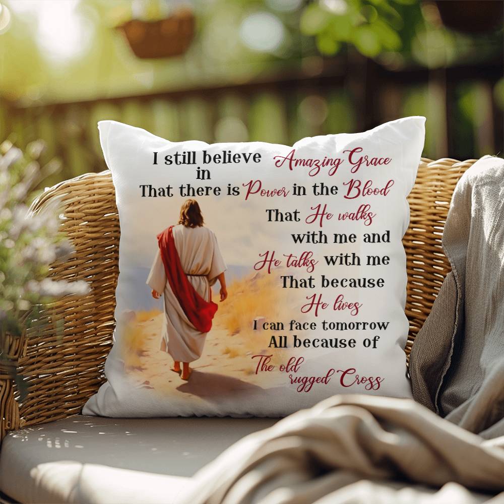 Jesus Indoor or Outdoor Pillow, Religious Christian Pillow,  Church Bible Verse Home Decor Gift, Disciple, Love ,Grace, Faith