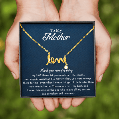 Funny Love Necklace for Mom