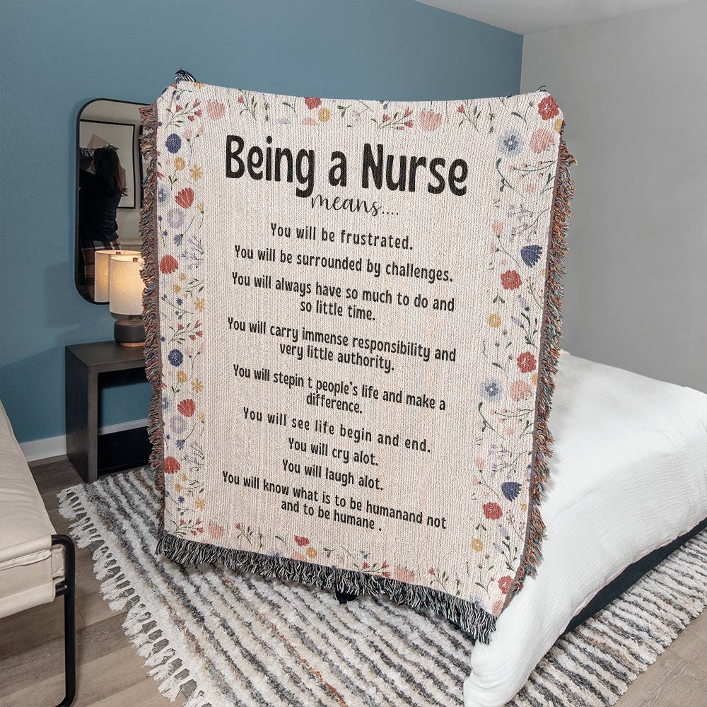 Personalized Nurse Woven Blanket