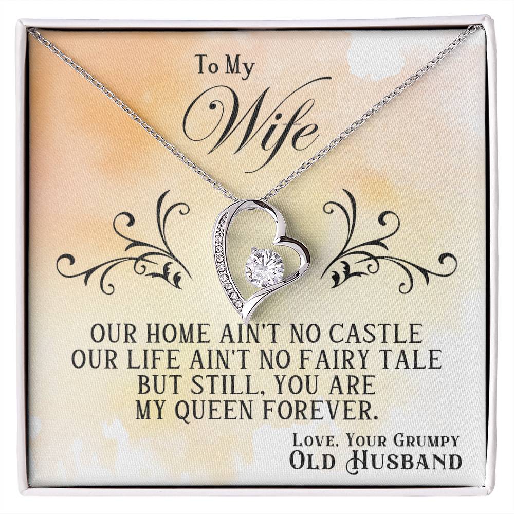 To My Wife Heart Necklace Gift