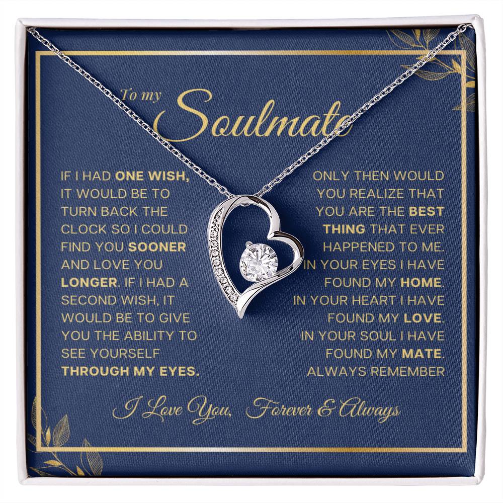 To My Soulmate Heart Necklace From Husband