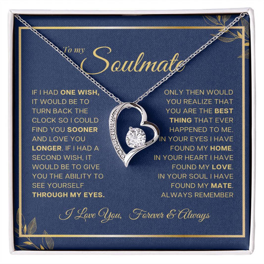 To My Soulmate Heart Necklace From Husband