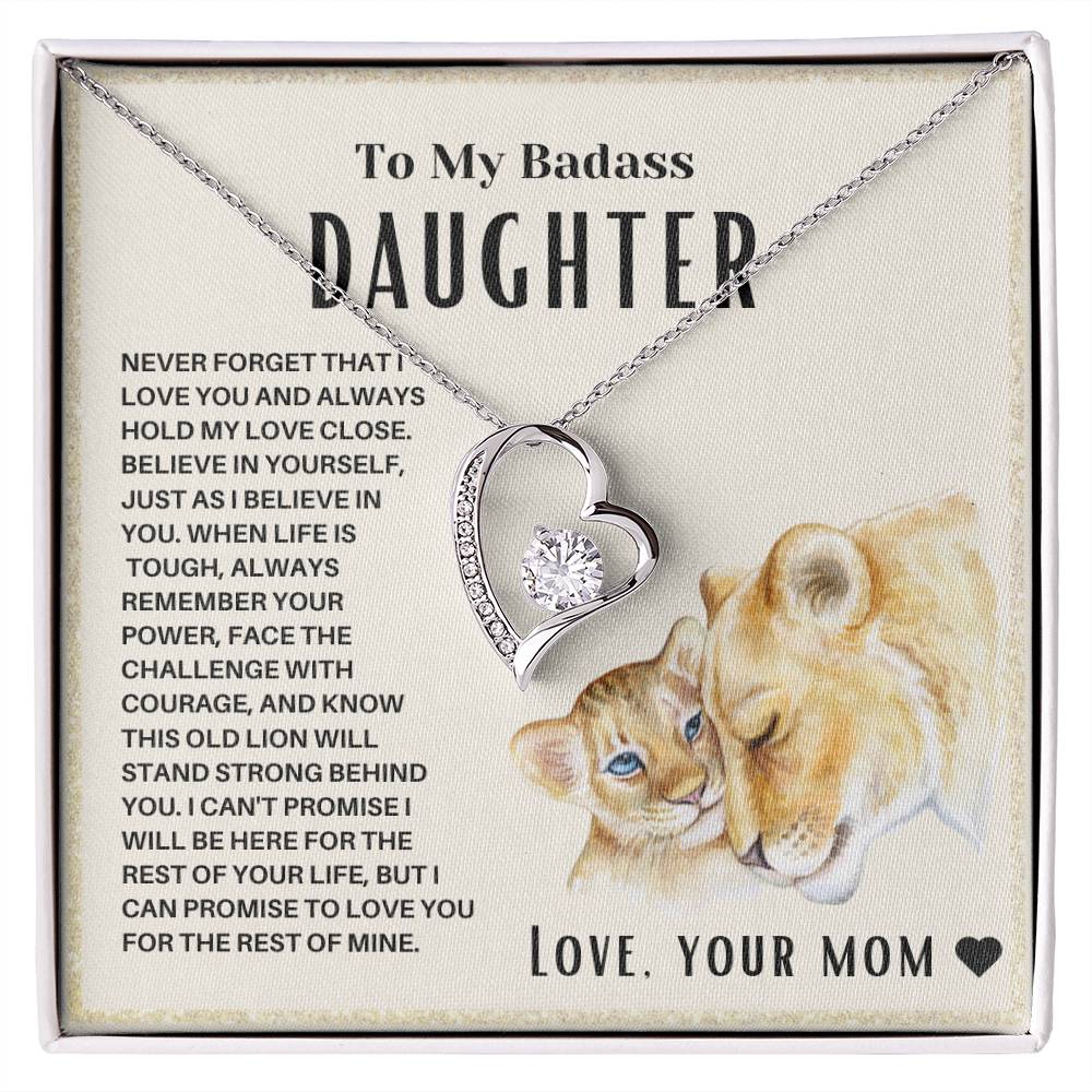 Heart Necklace To My Badass Daughter