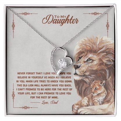 To My Daughter Heart Necklace Gift From Dad