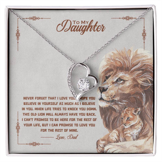 To My Daughter Heart Necklace Gift From Dad