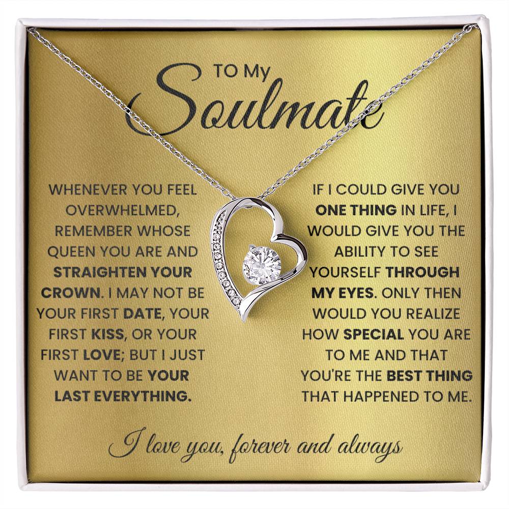 To My Soulmate heart Necklace From Husband Gift